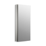 Kohler® 2913-PG-SAA Catalan® Single Door Medicine Cabinet with 107 deg Hinge, 4-3/4 in OAL x 15 in OAW x 36-1/8 in OAH, Anodized Aluminum, Satin