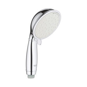 GROHE 26048001 New Tempesta® Rustic 100 II Hand Shower, 1.75 gpm Flow Rate, 2 Sprays, 4 in Head, 1/2 in Connection, StarLight® Polished Chrome