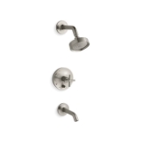 Kohler® T14420-3-BN Purist® Rite-Temp® Bath and Shower Trim Kit With Push-Button Diverter and Cross Handle, 2.5 gpm, Vibrant Brushed Nickel