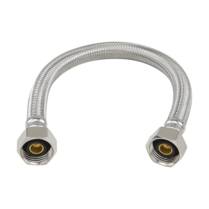 PlumbShop® PLS8-30A F Flexible Faucet Connector, 1/2 in Nominal, FNPT End Style, 30 in L, 125 psi Working, Reinforced PVC/Braided Stainless Steel
