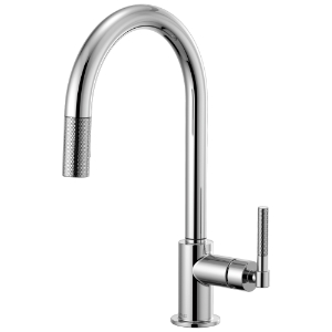 Brizo® 63043LF-PC Litze™ Pull-Down Kitchen Faucet, 1.8 gpm Flow Rate, Polished Chrome, 1 Handle, 1 Faucet Hole, Function: Traditional