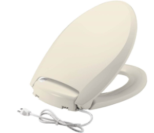 Bemis® 7BH1900NL 346 Elongated Closed Front with Cover Plastic Heated Nitlite Seat, Biscuit