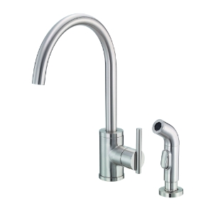 Danze® D401058SS Parma® Kitchen Faucet, 1.75 gpm Flow Rate, 8 in Center, High-Arc Swivel Spout, Stainless Steel, 1 Handle