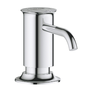 GROHE 40537000 Authentic Soap Dispenser, StarLight® Chrome, 15 oz Capacity, Deck Mount, Brass