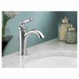 Moen® 6600 Bathroom Faucet, Brantford™, 1.2 to 1.5 gpm Flow Rate, 4-13/16 in H Spout, 1 Handle, 50/50 Pop-Up Drain, 1 Faucet Hole, Chrome, Traditional