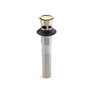 Kohler® 7124-A-AF Pop-Up Clicker Drain With Overflow, 1-1/4 in Nominal, Solid Brass Drain, Vibrant® French Gold redirect to product page