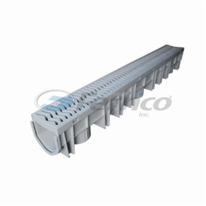 Fernco® StormDrain™ FSDP-CHGG Single Piece Drain Channel With Grate, Polypropylene, Gray