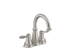 Kohler® 27378-4-BN Bellera® Centerset Bathroom Sink Faucet, Vibrant® Brushed Nickel, 2 Handles, Clicker Drain, 1.2 gpm Flow Rate