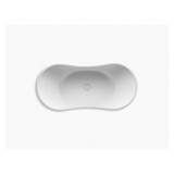 Kohler® 1800-0 Abrazo® Bathtub, Oval Shape, 66 in L x 31-1/2 in W, Center Drain, White