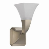 Brizo® 697030-BN Virage® Transitional Single Sconce Light, 120 VAC, Brushed Nickel Housing, 1 Lamp