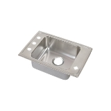 Elkay® DRKADQ3119652LM Lustertone™ Classic Classroom Sink, Rectangle Shape, 19-1/2 in W x 6-1/2 in H, Top Mounting, 304 Stainless Steel