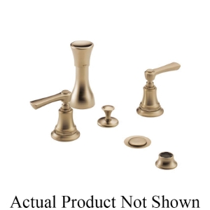 Brizo® 68460-GLLHP Widespread Bidet Faucet, Rook™, 5 to 8 in Center, Luxe Gold, Metal Pop-Up Drain