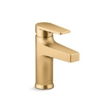 Kohler® 74013-4-2MB Taut™ Bathroom Sink Faucet, 1.2 gpm Flow Rate, 3-9/16 in H Spout, 1 Handle, Pop-Up Drain, 1 Faucet Hole, Vibrant® Brushed Moderne Brass, Traditional