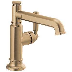 Brizo® 65076LF-GL Invari® Lavatory Faucet, Commercial/Residential, 1.5 gpm, 4-3/4 in H Spout, 1 Handle, 1 Faucet Hole, Luxe Gold, Traditional