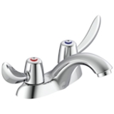 DELTA® 21C142 TECK® Heavy Duty Centerset Sink Faucet, Chrome, 2 Handles, 1.5 gpm Flow Rate