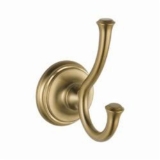 DELTA® 79735-CZ Cassidy® Robe Hook, 2 Hooks, 2-1/2 in OAW x 3-7/8 in OAD x 4-5/8 in OAH, Brass, Champagne Bronze