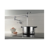 DELTA® 1177LF Traditional Pot Filler Faucet, 4 gpm Flow Rate, Swivel Spout, Chrome, 2 Handles