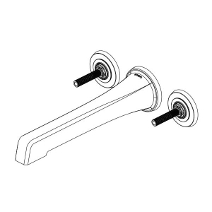 Brizo® T70498-SLLHP Levoir™ Wall Mount Tub Filler - Less Handles, 9.3 gpm, 8 in Center, Luxe Steel, 2 Handles