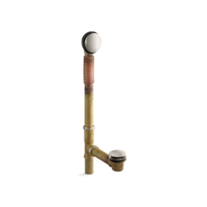 Kohler® 7259-BN Toe Tap Bath Drain, 18-1/2 in H x 3-1/4 in W, 20 ga Brass, Vibrant® Brushed Nickel