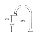 Elkay® LK396A Spout, 6-1/4 in Spout Reach, 2.2 gpm, Brass, Polished Chrome