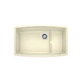 Blanco 440065 PERFORMA™ CASCADE™ SILGRANIT® II Super Single Bowl Composite Sink, Biscuit, Rectangle Shape, 30 in Left, 30 in Right L x 17-1/2 in Left, 17-1/2 in Right W x 10 in Left, 7-3/4 in Right D Bowl, 32 in L x 19-1/2 in W, Under Mount, Granite