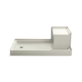 Kohler® 1977-96 Tresham® Single Threshold Shower Receptor, Biscuit, Left Drain, 60 in L x 32 in W x 21-1/8 in D