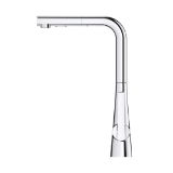 GROHE 33893002 Ladylux Pull-Out Kitchen Faucet, Residential, 1.75 gpm Flow Rate, Swivel Spout, Polished Chrome, 1 Handle, 1 Faucet Hole