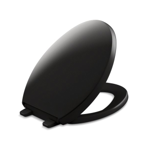 Kohler® 4008-7 Reveal® Q3™ Toilet Seat with Grip-Tight, Elongated Bowl, Closed Front, Plastic, Black Black, Quick Release Hinge