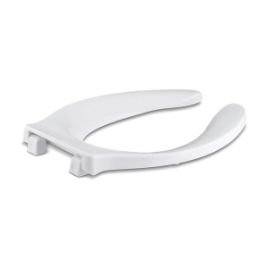 Kohler® 4731-SA-0 Stronghold® Toilet Seat with Integrated Handle, Elongated Bowl, Open Front, Plastic, White, Self-Sustaining Check Hinge