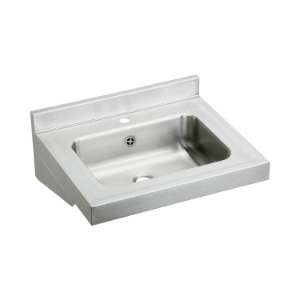 Elkay® ELVWO22191 Lavatory Sink, Rectangle Shape, 22 in W x 19 in D x 5-1/2 in H, Wall Mount, 304 Stainless Steel, Buffed Satin