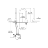 Elkay® LKB721CNC Touchless Scrub/Handwash Faucet, Commercial, 2 gpm Flow Rate, Gooseneck Spout, Copper Nickel