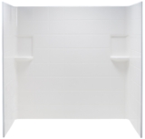 ELM® 670WHT Bathtub Wall, Topaz™, 59 in H, Fiberglass