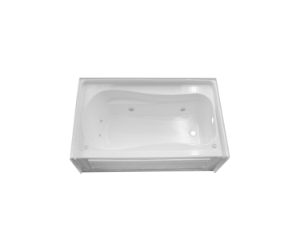 Clarion RE3660LA:6-WH Residential Angel 1-Piece Bathtub, Whirlpool, 60 in L x 37 in W, Left Drain, White