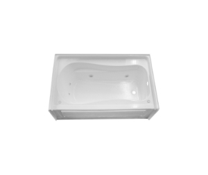 ClarionRE3660LA/6-WH Residential Angel 1-Piece Bathtub, Whirlpool, 60 in L x 37 in W, Left Drain, White