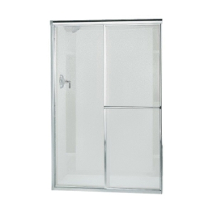 Sterling® 5960-59S 5900 Sliding Shower Door, Deluxe, Framed Frame, Tempered Pebbled Texture Glass, Silver with Pebbled Glass Texture, 1/8 in Thick Glass, 61-15/16 in H Opening, 54 to 59 in W Opening