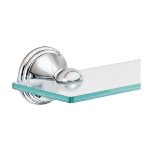Moen® DN8490CH Vanity Shelf, Retreat®, 19-1/2 in OAD x 2.12 in OAH, Tempered Glass/Zinc, Chrome