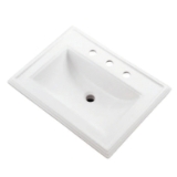 Gerber® G0012879 Logan Square™ Self-Rimming Bathroom Sink, Rectangular Shape, 8 in Faucet Hole Spacing, 23-5/8 in W x 18-1/8 in D x 7-1/4 in H, Vitreous China, White