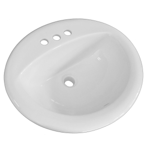 Oak Lawn 20″ X 17″ Drop-In Oval Sink 4″ Spread (White)