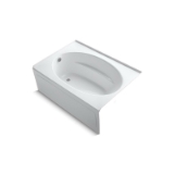 Kohler® 1113-LA-0 Bathtub with Integral Apron and Integral Flange, Windward®, Soaking Hydrotherapy, Oval, 60 in L x 42 in W, Left Drain, White