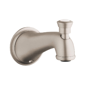 GROHE 13603EN0 Seabury® Bath Spout with Diverter, 6-1/8 in L x 3-1/16 in H, 3/4 in FNPT Connection, Cast Brass, StarLight® Brushed Nickel