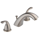 DELTA® 3530LF-SSMPU Classic Widespread Lavatory Faucet, Commercial, 1.5 gpm Flow Rate, 2-3/8 in H Spout, 6 to 16 in Center, Stainless, 2 Handles, Pop-Up Drain