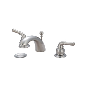 OLYMPIA L-7332-BN Accent Widespread Lavatory Faucet, 1.5 gpm, 1-7/8 in H Spout, 4 to 16 in Center, PVD Brushed Nickel, 2 Handles, Pop-Up Drain