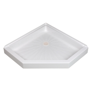 ELM® 3636CM Threshold Neo-Angle Shower Floor, DuraBase®, White, 36 in L x 36 in W