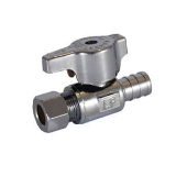 LEGEND 114-715NL T-596NL 1/4 Turn Straight Supply Stop Valve, 1/2 x 1/4 in Nominal, PEX x Compression End Style, 125 psi Pressure, Forged Brass Body, Polished Chrome