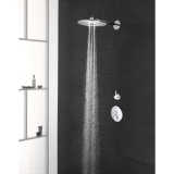 GROHE 26457000 Shower Head, 2.5 gpm, 3 Sprays, 10-1/4 in Dia Head, StarLight® Polished Chrome