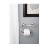 Moen® LR2352DBN Grab Bar with Integrated Toilet Paper Holder, Home Care®, 8 in L x 1 in Dia, Brushed Nickel, Stainless Steel