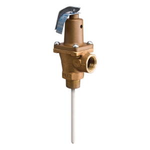 WATTS® 0556008 LF40 Automatic Reseating Temperature/Pressure Relief Valve, 1 in Nominal, MNPT x FNPT End Style, 150 psi Pressure, Brass Body