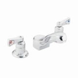 Moen® 8220F05 Centerset Lavatory Faucet, M-DURA™, 0.5 gpm Flow Rate, 2-7/8 in H Spout, 8 in Center, Chrome, 2 Handles