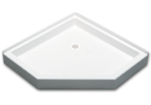 Florestone™ 42F Neo Angle Fiberglass Shower Base, White