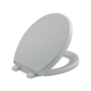 Kohler® 4009-95 Reveal® Toilet Seat With Lid and Grip-Tight Bumper, Round Bowl, Closed Front, Polypropylene, Ice Gray™, Quick Release Hinge